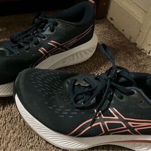 ASICS Women's Navy and Coral Athletic Shoes